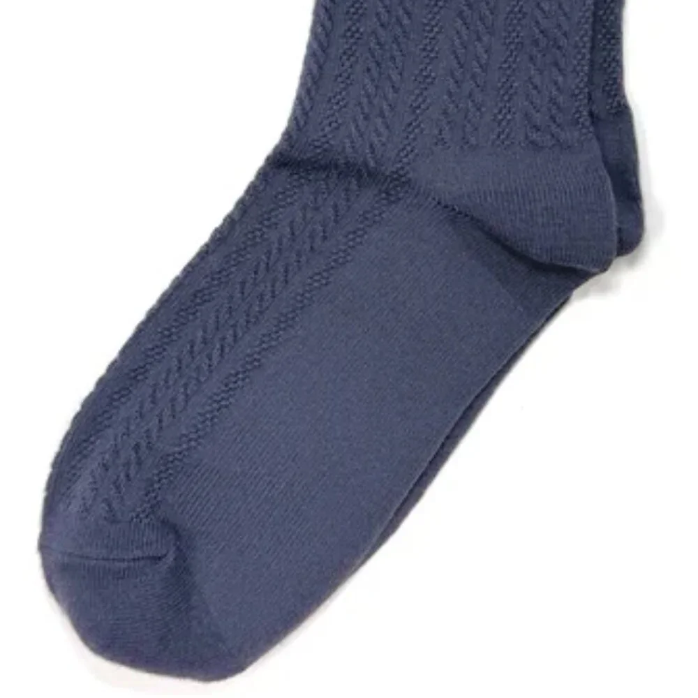 NWT Jane Ribbed Slate Blue Ruffle Crew Socks